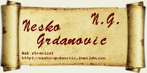 Neško Grdanović vizit kartica